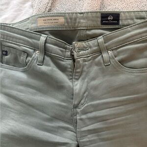 Ag Adriano Goldschmied Stevie Ankle Slim Straight Jeans in Sage